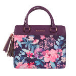 Blessed Purple Floral Faux Leather Purse-style Bible Cover - Medium size