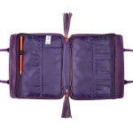 Blessed Purple Floral Faux Leather Purse-style Bible Cover - Medium size