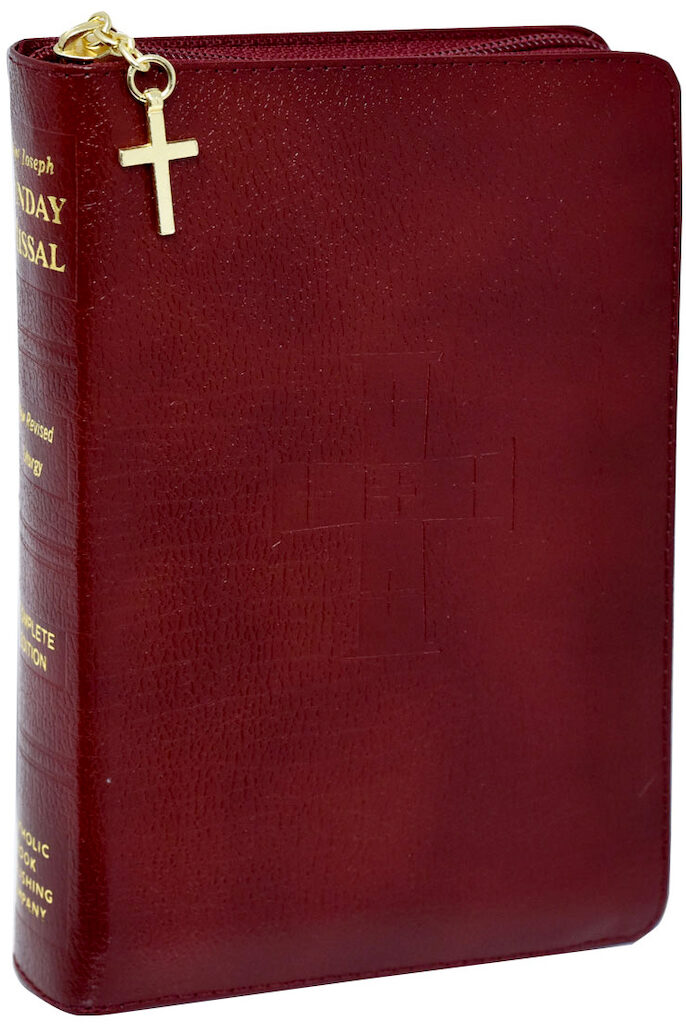 New St. Joseph Sunday Missal Burgundy bonded leather with zipper