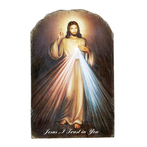 Stand  Divine Mercy Arched Tile Plaque