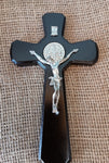 WALL WOOD CROSS ST BENEDICT 8"H