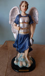 SAINT RAPHAEL WITH WOODEN BASE 12"H