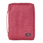 Burgundy Poly-Canvas Value Bible Cover with Ichthus Patch size small