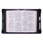 Purple Floral Blessed Is The One Faux Leather Fashion Bible Cover - Jeremiah 17:7 SIZE MEDIUM