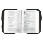 Polyester with Fish Badge in Black Bible Cover