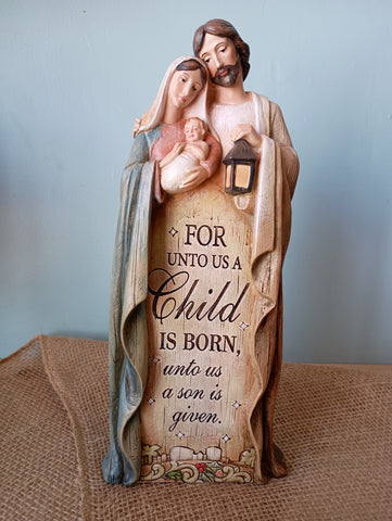HOLY FAMILY FIGURINE 12"H