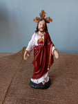 SACRED HEART OF JESUS WOODEN BASE 8"H