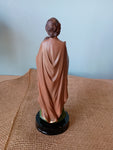 ST. JOSEPH GREEN WOODEN BASE 8"H