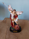 ST MICHAEL WOODEN BASE 8"H