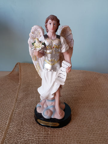 ST GABRIEL  WOODEN BASE 8"H