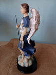 SAINT RAPHAEL WITH WOODEN BASE 12"H