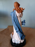 VIRGEN IMMACULATE CONCEPTION WITH WOODEN BASE 12"H