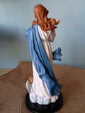 VIRGEN IMMACULATE CONCEPTION WITH WOODEN BASE 12"H