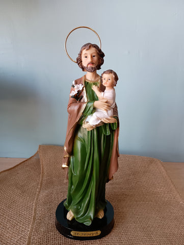ST JOSEPH WOODEN BASE 12"H