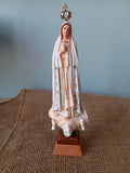 OUR LADY OF FATIMA PAINTED EYES 8"H