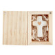 Ceramic Figurine Pine Wood Box - Cross