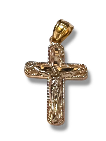 1" 14K SOLID GOLD CRUCIFIX PENDANT