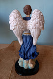 SAINT RAPHAEL WITH WOODEN BASE 12"H