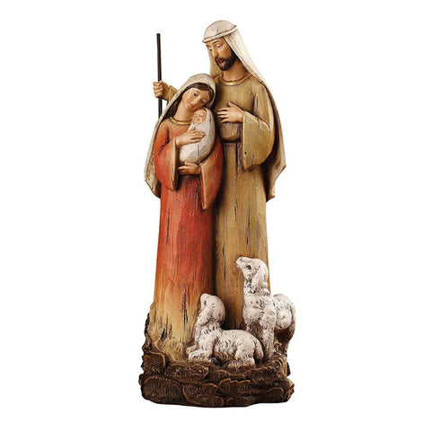 12" H Holy Family with Lambs