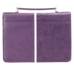I Know the Plans Purple Floral Faux Leather Fashion Bible Cover - Jeremiah 29:11