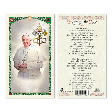 POPE FRANCIS HOLY CARDS