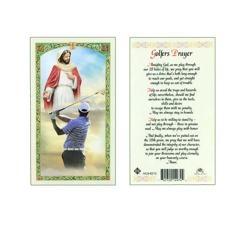 GOLFER'S PLAYER CARD WITH JESUS