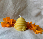 Candle - 100% Beeswax Candle- Skep Beehive