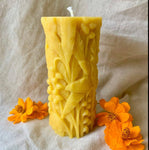 Candle - 100% Beeswax Pillar Candle - Lilly Of the Vally